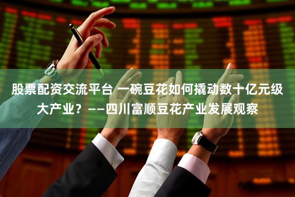 股票配资交流平台 一碗豆花如何撬动数十亿元级大产业？——四川富顺豆花产业发展观察